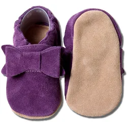 Krabbelschuhe Schleife lila 16/17 (0 - 6 Monate) Krabbelsohle