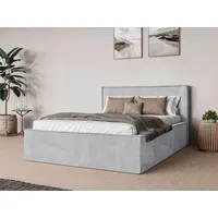 Home Affaire Bett Östavall wahlweise mit Matratze und Topper, in zwei Breiten, Bettgestell mit Kopfteil und Bettkasten, mit/ohne Matratze (BFK/TFK) grau 202 cm x 231 cm x 103 cm