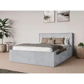 Home Affaire Bett Östavall wahlweise mit Matratze und Topper, in zwei Breiten, Bettgestell mit Kopfteil und Bettkasten, mit/ohne Matratze (BFK/TFK) grau 202 cm x 231 cm x 103 cm