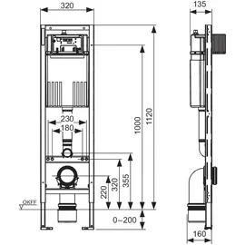 TECE TECEprofil WC-Modul mit Compact 320-Spülkasten, Bauhöhe 1120mm, 9300600