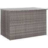 homiuse Gartenbox Grau 150x100x100 cm Poly Rattan Aufbewahrungsbox Aufbewahrungstruhe Kissenbox Outdoor Wasserdicht Rattan Box Gartenbox Klein PE-Liner mit Reißverschluss Modernes Design