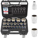 TECPO Vielzahn Steckschlüssel Satz, SW 8-36 mm, 1/2 Zoll