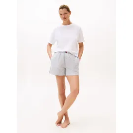 Tommy Hilfiger Damen T-Shirt Kurzarm Logo mit Rundhalsausschnitt, Weiß (White), L - L