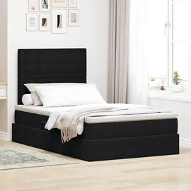 vidaXL Bett mit Stauraum und LED Schwarz 120 x 190 cm Samt