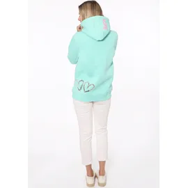 Zwilling Hoodie »"Love is all you need ZH"«, mit "Love"-Aufschrift und Pailettenherzen am Rücken, blau