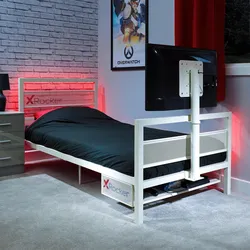 Gamingbett Basecamp 90x190cm Ohne TV Weiß
