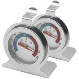Alnicov 2 Stück Kühlschrank-Gefrierschrank-Kühlschrank-Thermometer, mechanisches Raumthermometer, Edelstahl-Thermometer für Zuhause, Bars, Cafés