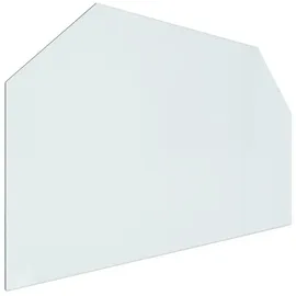 vidaXL Bodenschutzplatte Kaminofen Glasplatte Sechseck 100 x 60 cm Weiß
