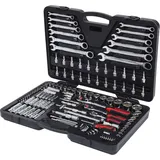 KS Tools CHROMEplus Steckschlüssel-Satz 1/4 Zoll + 3/8 Zoll + 1/2 Zoll 124-tlg.