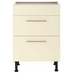 Kochfeldumbauschrank WIHO KÜCHEN "Ela", beige (front und korpus: magnolia), B:60cm H:86,5cm T:58cm, Schränke, 60 cm breit, mit Soft-Close-Funktion