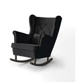 beautysofa SCHAUKELSTUHL Fabio schwarz mit Wenge Beinen