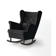 beautysofa SCHAUKELSTUHL Fabio schwarz mit Wenge Beinen