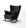 beautysofa SCHAUKELSTUHL Fabio schwarz mit Wenge Beinen