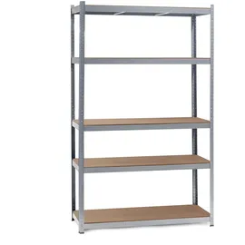 Wiltec Schwerlastregal 100x50x200cm, 200kg/Ablage, Steckregal verzinkt aus Stahl, Lastenregal mit 5 Ablagen, Werkstattregal