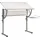 vidaXL Basteltisch Weiß & Grau 110x53x(58-87) cm Holzwerkstoff & Stahl