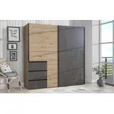 Forte Winn 200 x 200 x 61,2 cm dunkelgrau/eiche artisan
