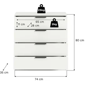 VCM Kommode Kopenhagen 74 x 80 x 35 cm Weiß