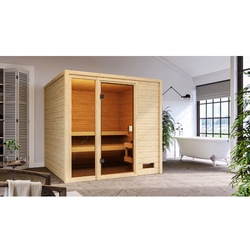 KARIBU Sauna »Jutta«, für 4 Personen, ohne Ofen - beige