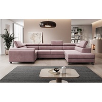 Luxusbetten24 Schlafsofa Designer Sofa Emilio, mit Schlaf- und Klappfunktion rosa
