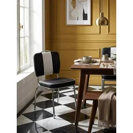 KADIMA DESIGN Retro Esszimmerstuhl Textil schwarz
