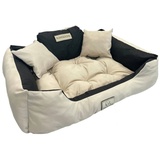 AIO Tierbett, KingDog Hunde- und Katzenbett XXL Außenmaße: 130x105 cm beige