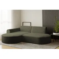 Fun Möbel Ecksofa Designersofa BONDY in Stoff Ascot Grün