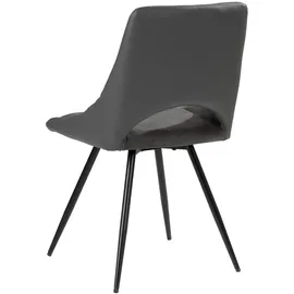 PRO.COM Polsterstühle 2er Set ERNESTO, Grau - Schwarz - Kunstleder - Mikrofaser - Metallgestell - 2er Set