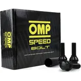 OMP SPEED Set mit 20 Radschrauben mit Metrik M14 x 1,25 Schlüssel 17/19 Gewindelänge 27 mm, Schwarz und Material DIN 10.9