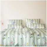 ELEGANTE Flowerstripe Satin Grün 40 x 80 cm