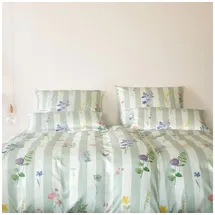 ELEGANTE Flowerstripe Satin Grün 40 x 80 cm