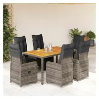 vidaXL Garten-Bistro-Set 7-tlg. Grau