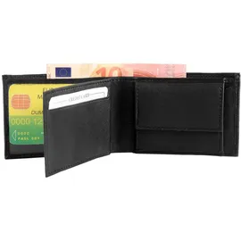 Excellanc Unisex-Mini Geldbörse Echt Leder Querformat 10,5 x 7,2 x 1,7 cm 3000084 Schwarz