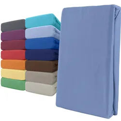 Spannbettlaken Boxspringbett 100% Baumwolle 180-200x220 cm Hellblau