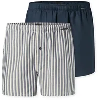 SCHIESSER Web-Boxershorts 2er Pack in Blau/Weiß | Gr.: M