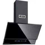 Kaiser AT 7410 F Eco Schräghaube 70 cm (kopffrei) – Dunstabzugshaube Schwarz Glas, Motor 1250 m3/h, TouchControl LED, Umluftset inkl., Randabsaugung, leise