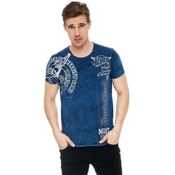 Rusty Neal T-Shirt mit eindrucksvollem Print blau XL