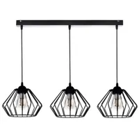 KAR LIGHTING Pendelleuchte 3-flammig aus Metall in Schwarz, höhenverstellbar | E27 Fassung | LED geeignet | Hängelampe für Wohnzimmer, Esszimmer, Küche, Büro oder Schlafzimmer