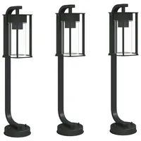 VidaXL Wegeleuchten 3 Stk. Schwarz 60 cm Edelstahl