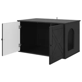 vidaXL Katzenhaus Schwarz 85 x 55 x 50,5 cm Holzwerkstoff