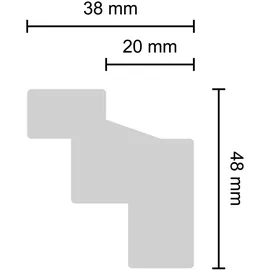 Decosa Lichtleiste Kristine 200 cm x 3,8 cm x 4,8 cm