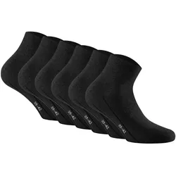 Sneakersocken ROHNER SOCKS "Socken Sneaker Plus 3er Pack 6er Pack", Damen, Gr. 47-50, schwarz, Obermaterial: 75% Baumwolle CO. 23% Polyamid PA. 2% Elasthan EL., Socken Sneakersocken