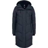 Oxmo OXJuna Damen Wintermantel Parka Mantel mit Kapuze Gummizug Reißverschlusstaschen Seiten-Reißverschlüsse Regular fit, - S