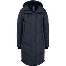 Oxmo OXJuna Damen Wintermantel Parka Mantel mit Kapuze Gummizug Reißverschlusstaschen Seiten-Reißverschlüsse Regular fit, - S