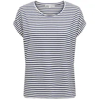 Only Onlmoster Stripe S/S O-Neck Top JRS Noos T-Shirt, Cloud Dancer/Stripes:Naval Academy, M
