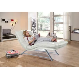 W.Schillig Relaxliege daily dreams Leder 75 x 91 x 170 cm Weiß mit Kissen