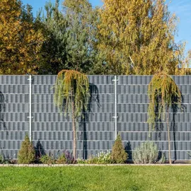 zaun|zu® Sichtschutz Rattan Einzelstreifen für Doppelstabmatten Dunkelbraun 2,55m