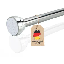 Intirilife Teleskopstange in SILBER 100-190 cm- Ausziehbare Stange, Edelstahl, verstellbar, rutschfest, vielseitig einsetzbar ohne Bohren und Schrauben- Klemmstange Duschvorhangstange Gardinenstange
