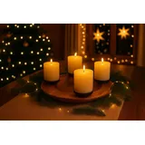 Teak Adventskranz Wurzelschale Holzschale Obstschale Schale massiv ca. 40 cm Dekoschale, Kerzenpicks mit hochgezogenem Rand