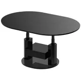 designimpex Couchtisch Design HPM-111 Hochglanz ausziehbar höhenverstellbar mit Schublade schwarz