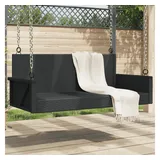 furnicato Gartenbank Hängebank Schwarz 119x56x48 cm Poly Rattan schwarz